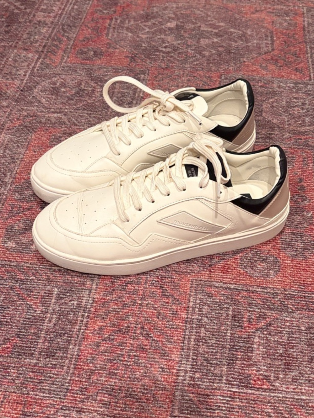 Thousand Fell Vegan Frank and Oak Low-Top Cream Athletic Sneakers
